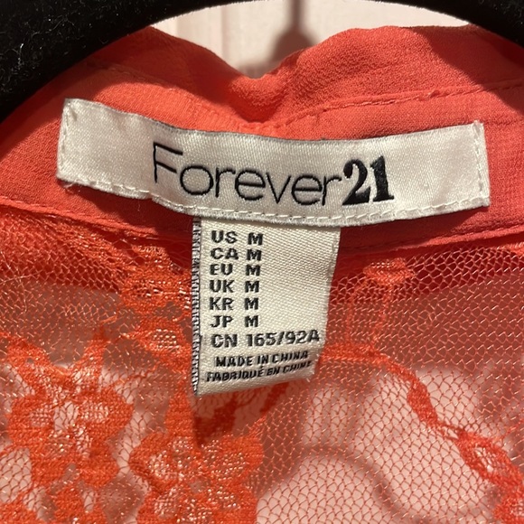 Forever 21 Coral Lace Blouse - Picture 4 of 5